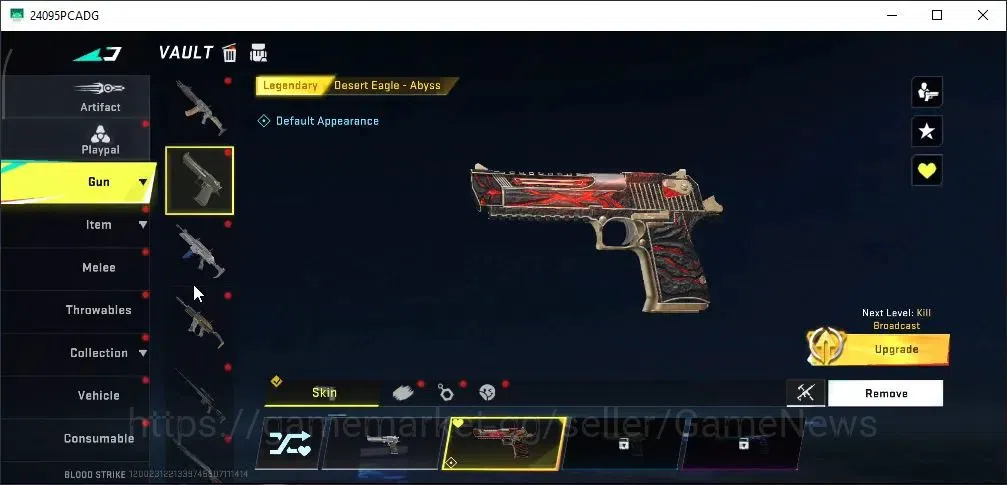 Blood Strike Accounts High-End ASIA|ETERNAL Kala Whisper|11 Legendary [M4A1 Venom,Vector Violet,Desert Eagle,URB 11