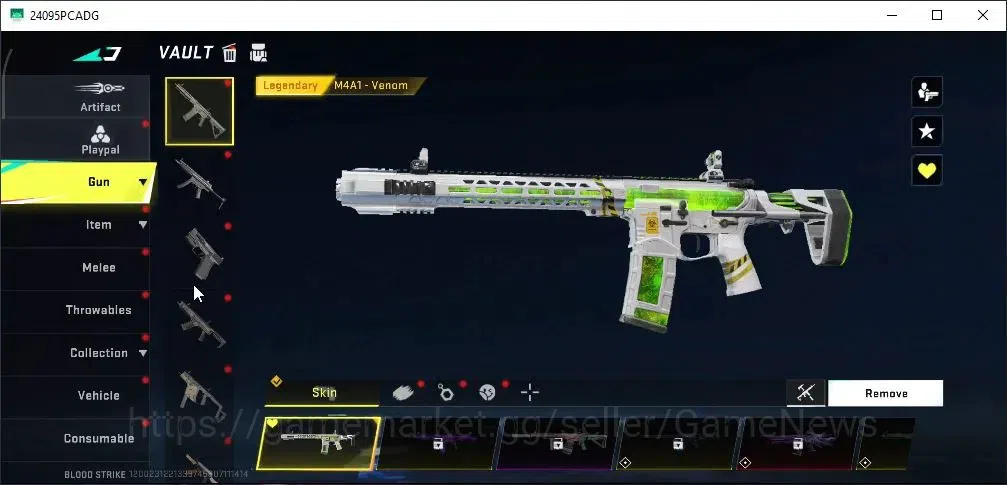 Blood Strike Accounts High-End ASIA|ETERNAL Kala Whisper|11 Legendary [M4A1 Venom,Vector Violet,Desert Eagle,URB 9