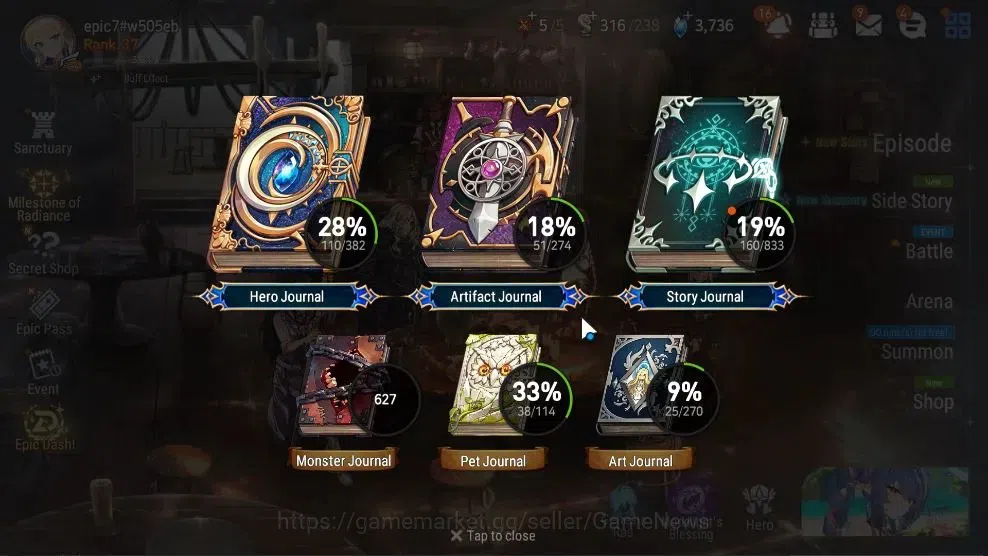 Epic Seven Accounts Starter GLOBAL UnVerif|New Era|4 ML(Rhiana&Luc,Straze,M Kawerik,Etc)+Ab Fumyr,Estele,Ivana,Etc|Poh 3