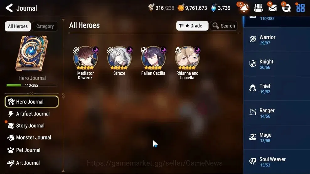 Epic Seven Accounts Starter GLOBAL UnVerif|New Era|4 ML(Rhiana&Luc,Straze,M Kawerik,Etc)+Ab Fumyr,Estele,Ivana,Etc|Poh 6