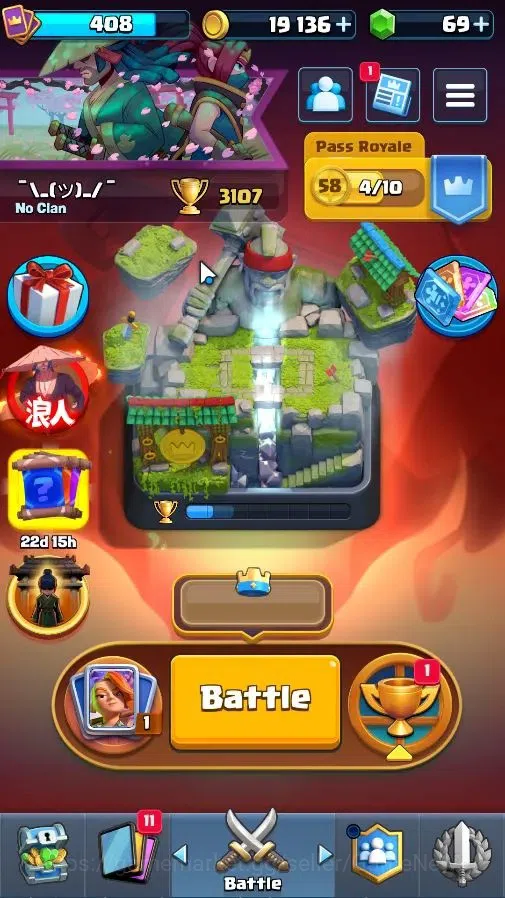Clash Royale Accounts High-End Lv 408|KTL 9|Trophy 3107|Limited Skin|Card 57/122|4 EVO 0 Hero|1 Champ 3 Legend 8 Epic 19 1