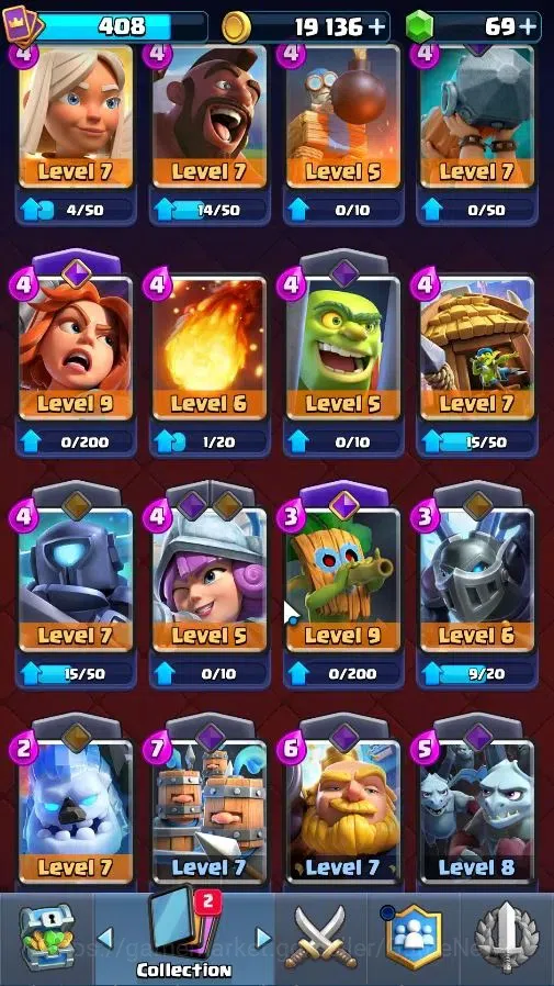 Clash Royale Accounts High-End Lv 408|KTL 9|Trophy 3107|Limited Skin|Card 57/122|4 EVO 0 Hero|1 Champ 3 Legend 8 Epic 19 17