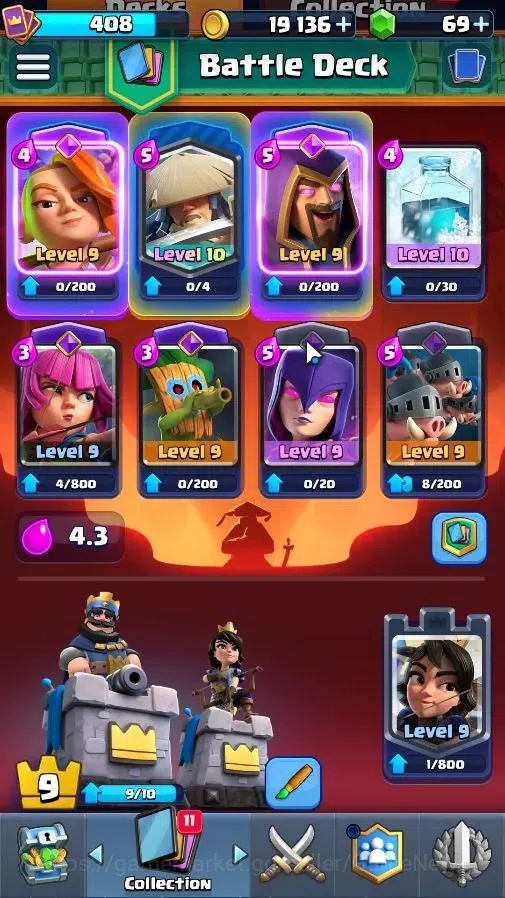 Clash Royale Accounts High-End Lv 408|KTL 9|Trophy 3107|Limited Skin|Card 57/122|4 EVO 0 Hero|1 Champ 3 Legend 8 Epic 19 7