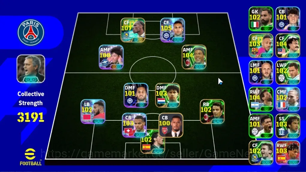 eFootball Accounts High-End Android|Power 3191|18 Epic Didier Drogba,Dahari,Rijkaard,Ronaldinho,Massimo,Etc|11 Show 1