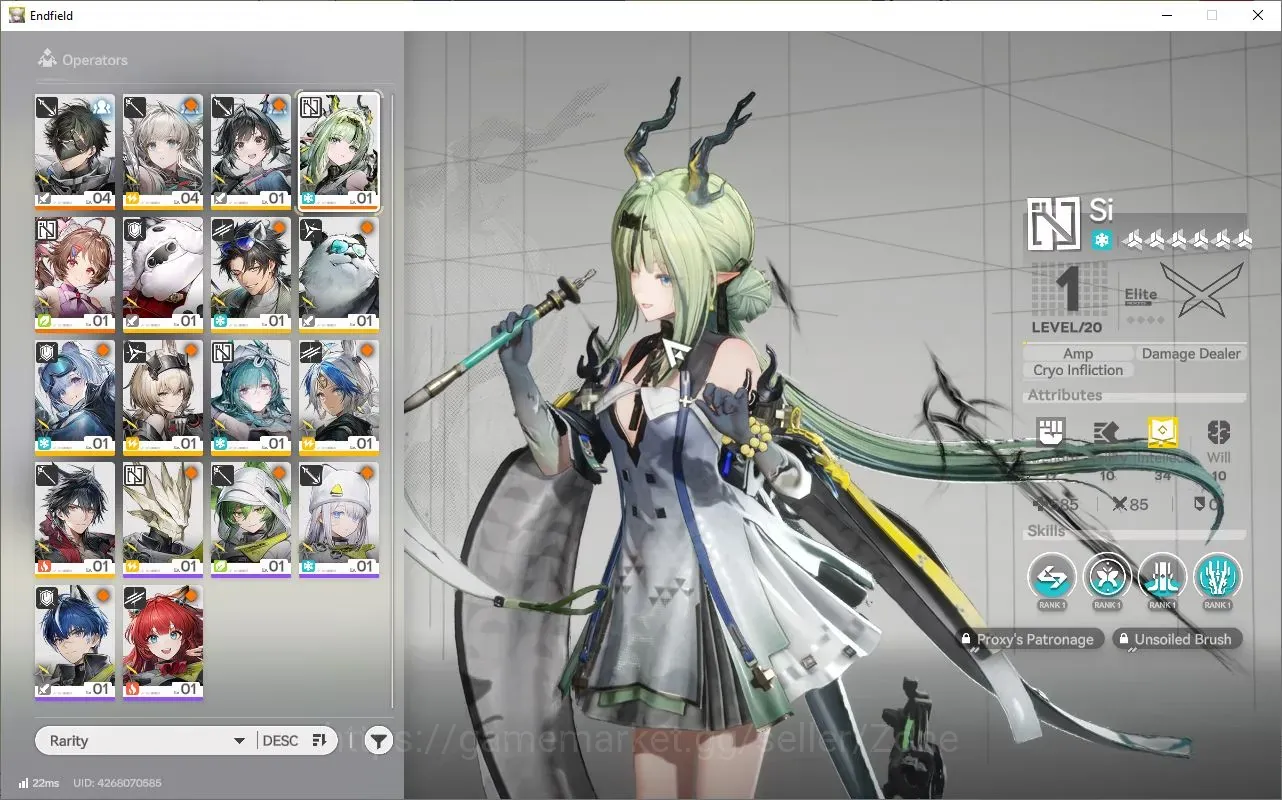 Arknights: Endfield Accounts ASIA| Fresh Starter AL2 | 1 Limit & 1 Sign : Si ( Ardelia ) | Many Resource |Story Ch I Process 1