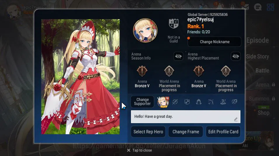 Epic Seven Accounts Global Unverif | Fresh Starter | Low Progress | 1  image 2