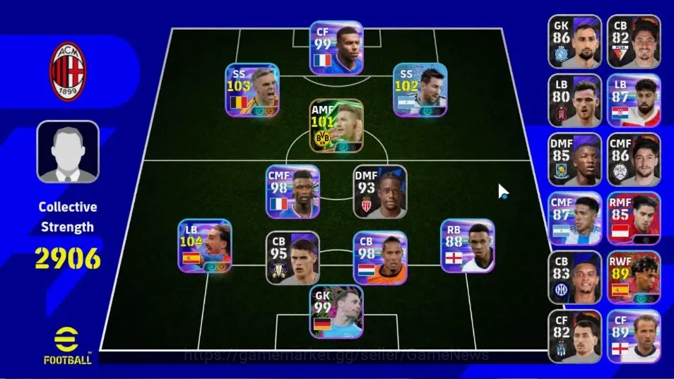 eFootball Accounts Legends & Iconic Players Android|5 Show Time Marc Cucurella,Leandro Trosard,Lionel Mesi,lamine Yamal|1 1