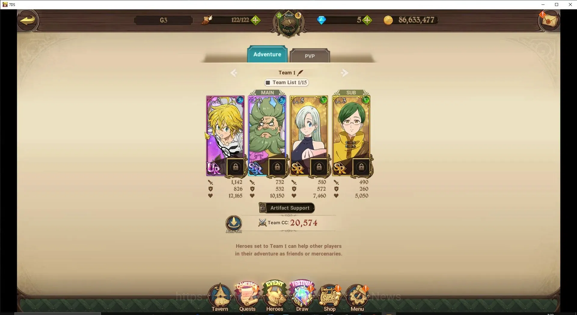 The Seven Deadly Sins: Grand Cross Accounts GLOBAL|370K CC|Chapter 1|4 UR|Nemesis Meliodas,Wan image 5