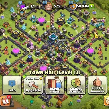 Clash of Clans Accounts High-End LV 109|TH 13|HH 7|Limited Skin|BK 42,AQ 57,GW 22,MP 41,RC 8,BM 2|CN ON|Protect OFF|Take