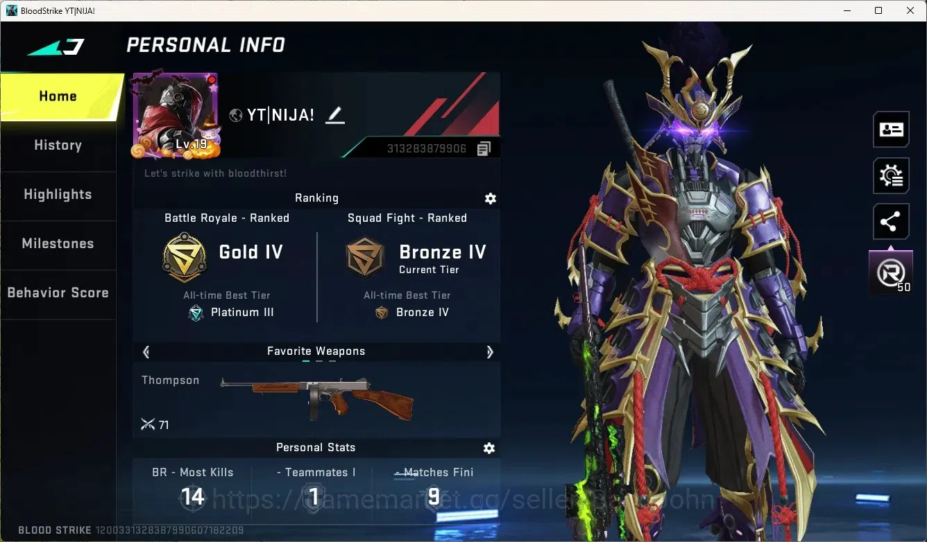 Blood Strike Accounts Others ASIA | 1 Eternal: ZERO-Odashadow|2 Ultra Gun:Origin-12 Jack Blaster,AR97 Bit Strike|3 1