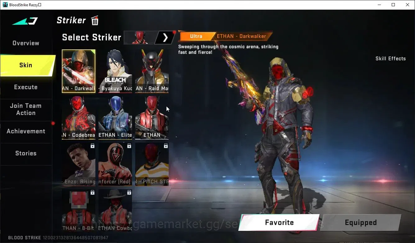 Blood Strike Accounts Collab Skin ASIA|ETERNAL DEagle+MELEE-Kukri|Collab Enzo-Kraken,TR Takemichi,MCX,FN2K+ 3 Collabs|35 9