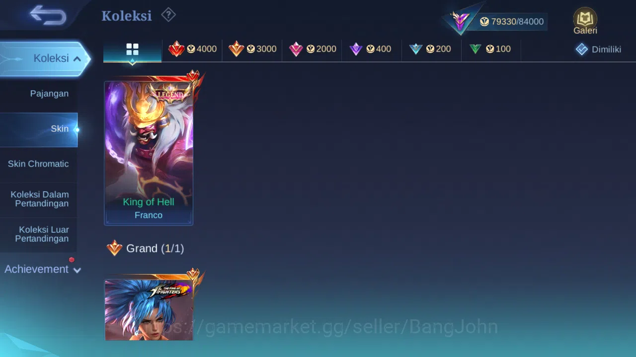 Mobile Legends: Bang Bang Accounts Others Hero 131 Skin 353 | Legend Franco | Stunt Chou, Brody | Luckybox Selena | Zodiac 2