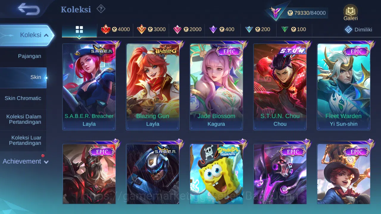 Mobile Legends: Bang Bang Accounts Others Hero 131 Skin 353 | Legend Franco | Stunt Chou, Brody | Luckybox Selena | Zodiac 7