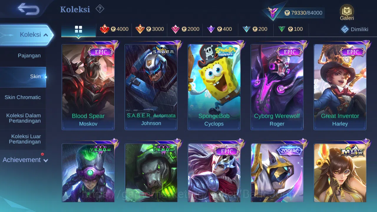 Mobile Legends: Bang Bang Accounts Others Hero 131 Skin 353 | Legend Franco | Stunt Chou, Brody | Luckybox Selena | Zodiac 8