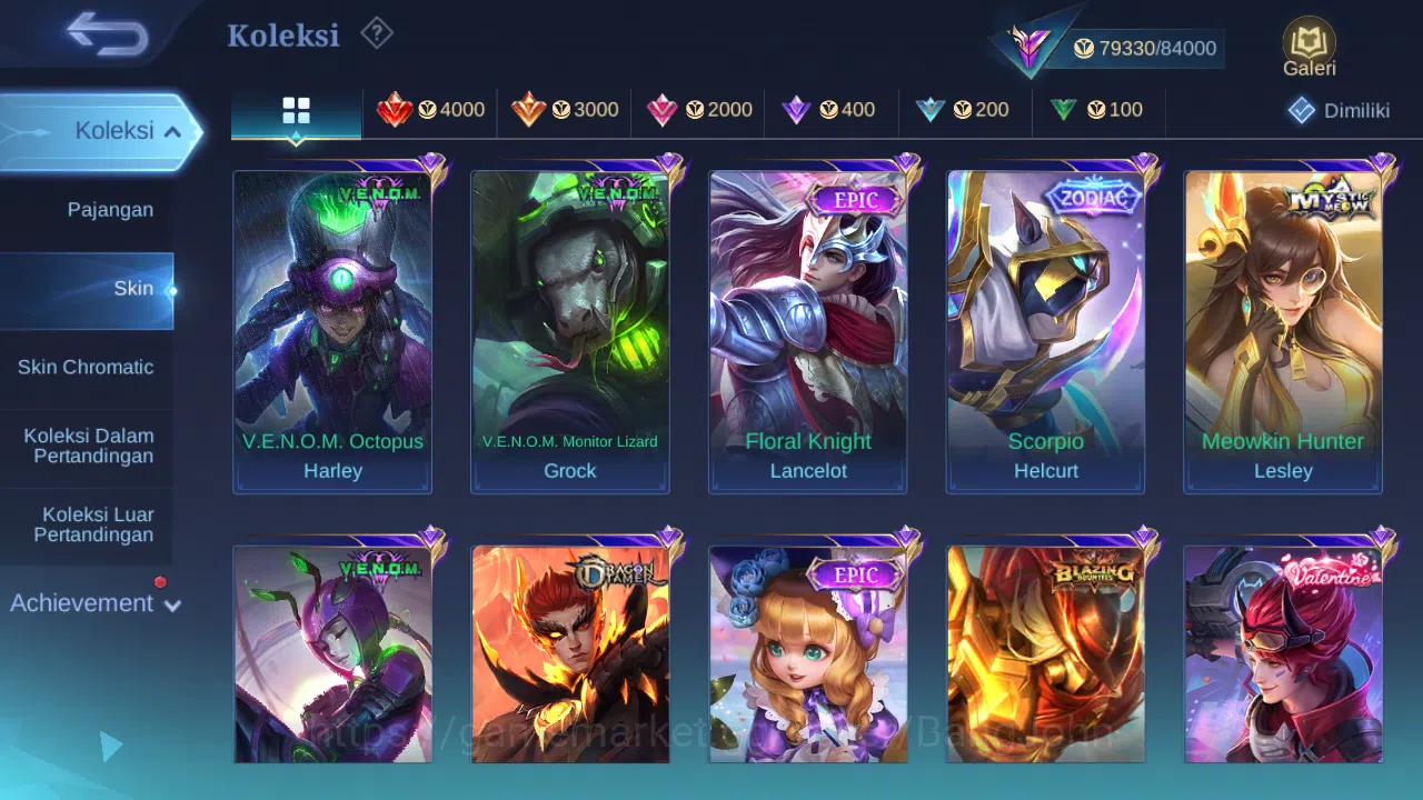 Mobile Legends: Bang Bang Accounts Others Hero 131 Skin 353 | Legend Franco | Stunt Chou, Brody | Luckybox Selena | Zodiac 9