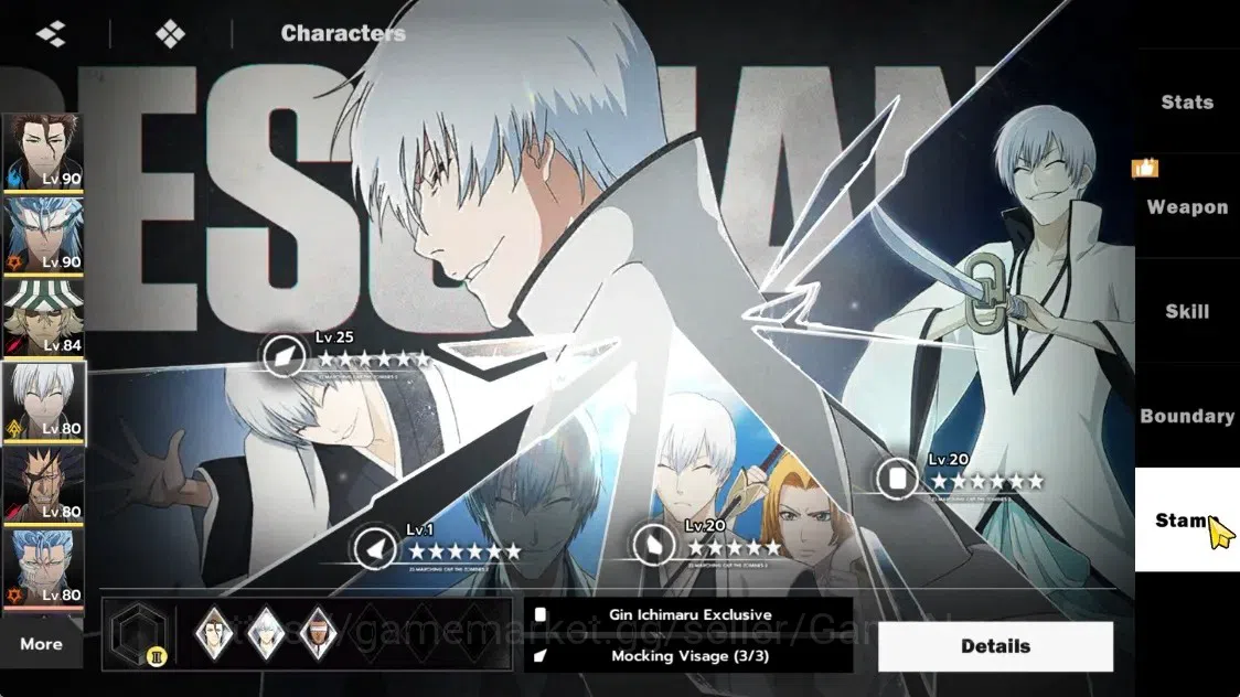 BLEACH: Soul Resonance Accounts NuverseSEA|LV68|10 SSR (AizenB1,GinB1,KenpaB1)+Sta image 17