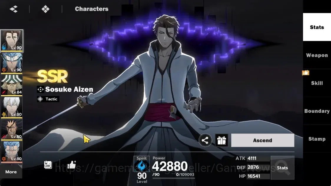 BLEACH: Soul Resonance Accounts NuverseSEA|LV68|10 SSR (AizenB1,GinB1,KenpaB1)+Sta image 4
