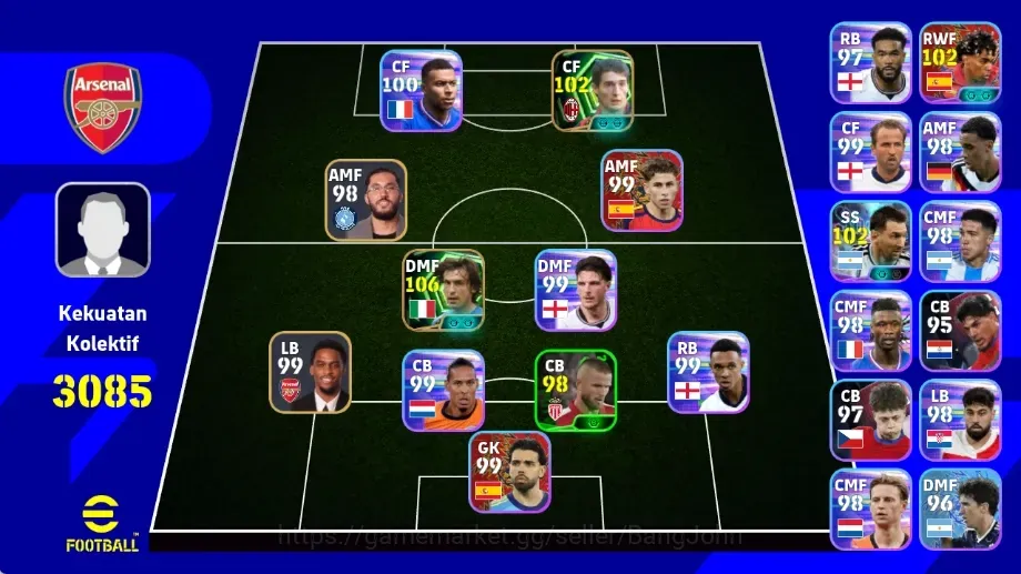 eFootball Accounts Legends & Iconic Players Android |PW 3085|Lionel Messi Show T,Andrea Pirlo Epic,Daniele Massaro 1