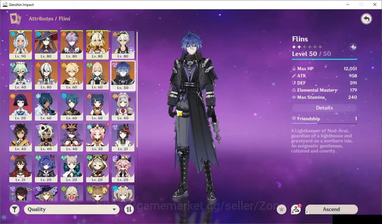 Genshin Impact Accounts Others ASIA|AR 54|5 Limited CHAR+ 7 5*Star Weapon|Flins, Mualani+Sign, Durin+Sign, Xilonen, Arle|Low 3