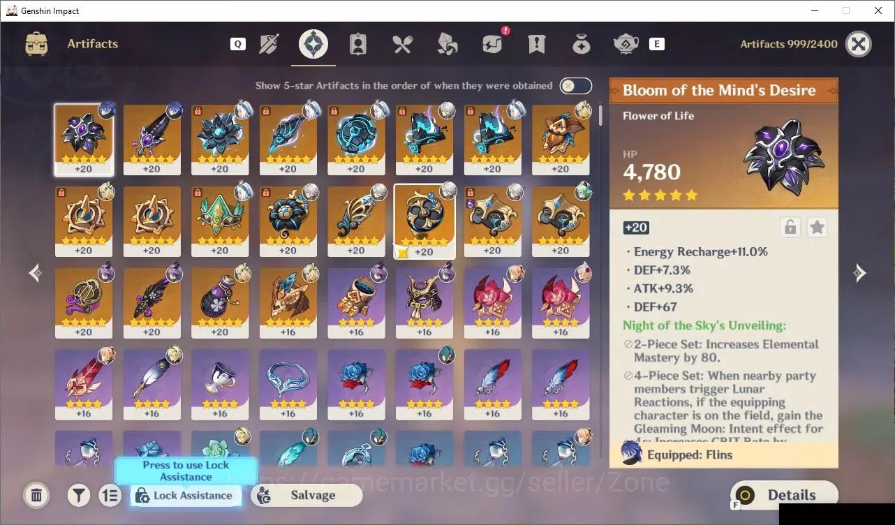 Genshin Impact Accounts Others ASIA|AR 54|5 Limited CHAR+ 7 5*Star Weapon|Flins, Mualani+Sign, Durin+Sign, Xilonen, Arle|Low 5