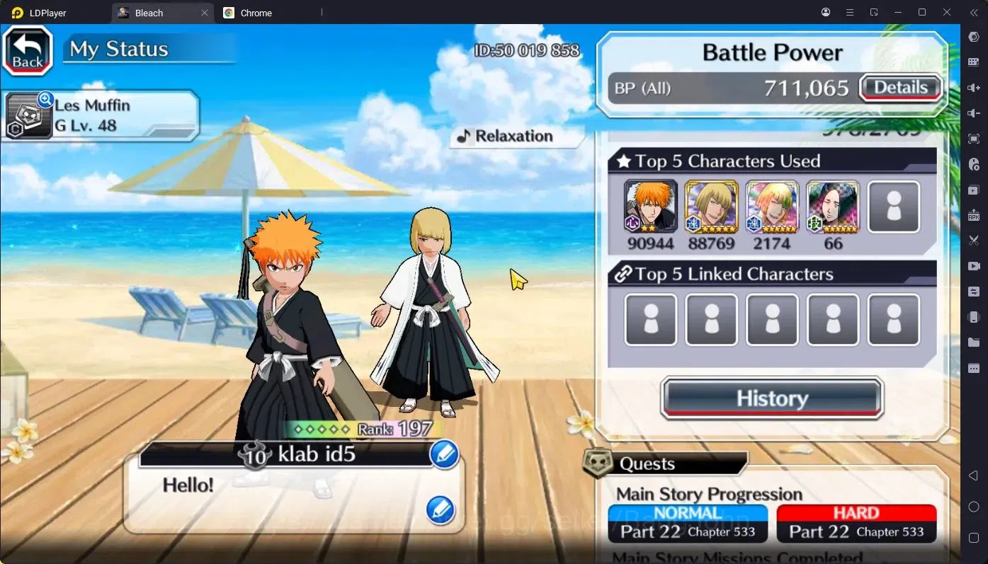 Bleach: Brave Souls Accounts Starter GLOBAL |52K ORB|IchigoDreamTeam,Rukia10th,Ichigo10th,Byakuya 5