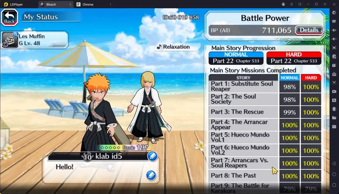Bleach: Brave Souls Accounts Starter GLOBAL |52K ORB|IchigoDreamTeam,Rukia10th,Ichigo10th,Byakuya 6