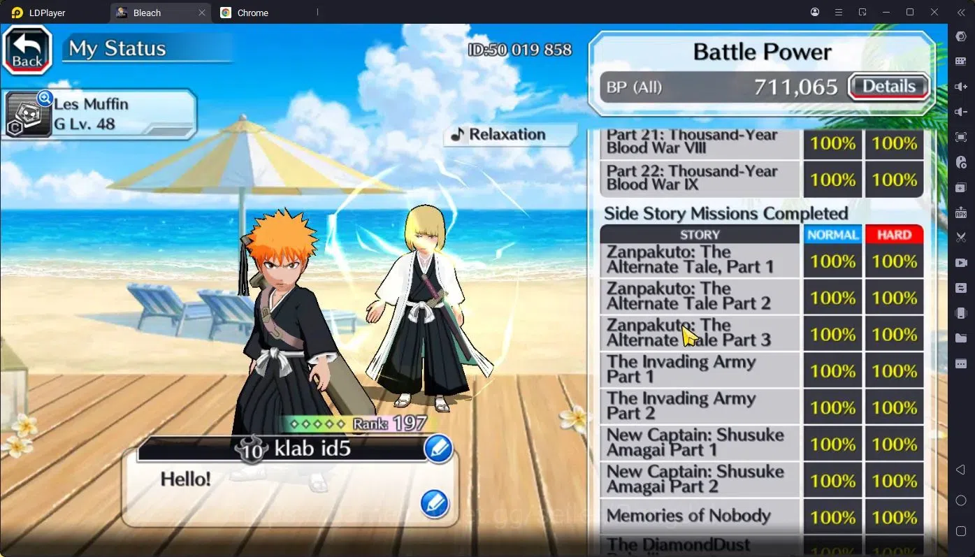 Bleach: Brave Souls Accounts Starter GLOBAL |52K ORB|IchigoDreamTeam,Rukia10th,Ichigo10th,Byakuya 7