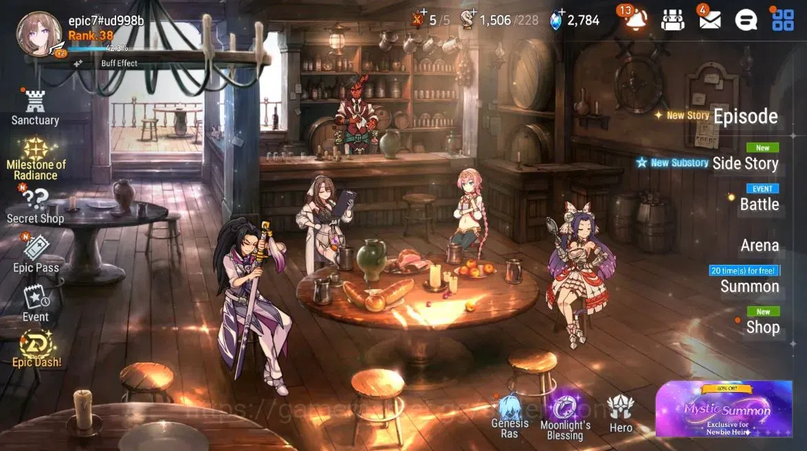 Epic Seven Accounts Starter Global Unverif|starter|4ML(LC Bellona,SN Yulha, etc)|PoH ON|TheaterON|CekSS|Stove(ES778Z) 10