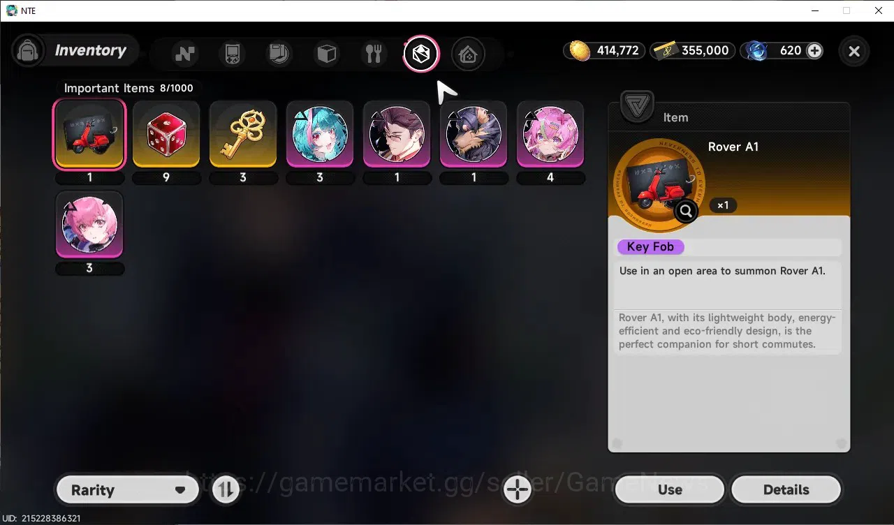 Neverness to Everness Accounts GLOBAL EU|HL 8|TL 2|9 S.Dice|3 SSR 1 Limited (Chaos),Baicang,Hathor|2 SSR 19