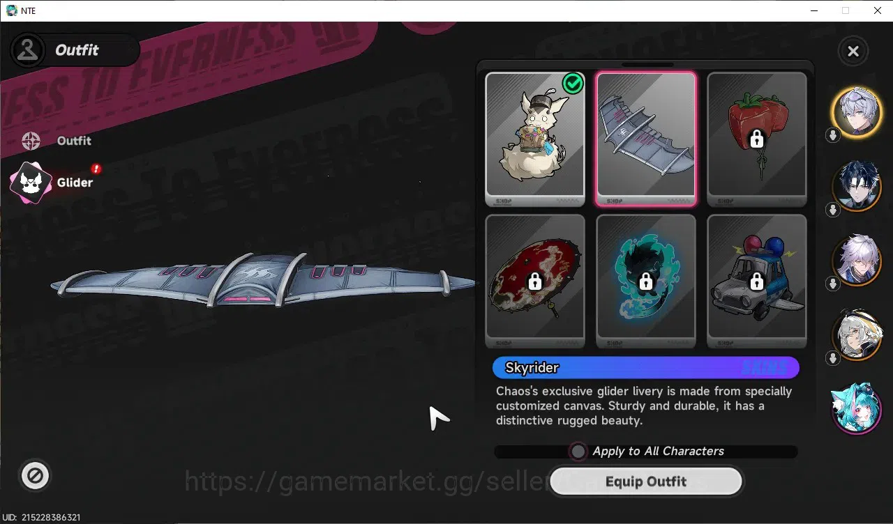 Neverness to Everness Accounts GLOBAL EU|HL 8|TL 2|9 S.Dice|3 SSR 1 Limited (Chaos),Baicang,Hathor|2 SSR 7