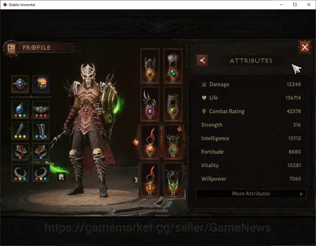 Diablo Immortal Accounts SEA - Verathiel|CS ON|Lv 60 (790)|Necromancer|CR 4 image 3