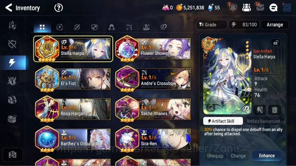 Epic Seven Accounts Starter Global|Starter|1M(CLilias)+Tenebria,Sigret,Estelle|PoH+Bless ON|5.2M Gold|333 CB|Energy 10