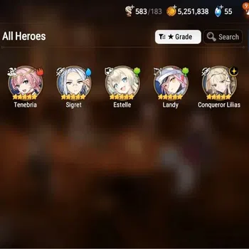 Epic Seven Accounts Starter Global|Starter|1M(CLilias)+Tenebria,Sigret,Estelle|PoH+Bless ON|5.2M Gold|333 CB|Energy