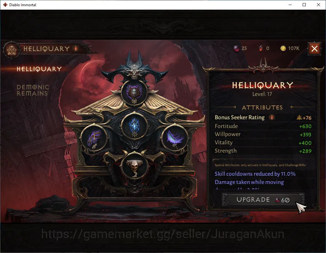 Diablo Immortal Accounts SA- MALAH| Lv60(382)Demon Hunter| 32K CR|Reso 390  image 10
