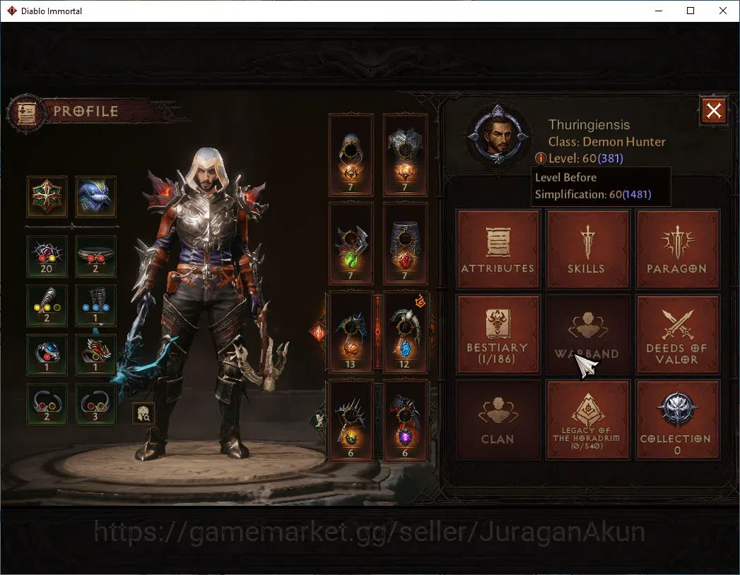 Diablo Immortal Accounts SA- MALAH| Lv60(382)Demon Hunter| 32K CR|Reso 390  image 3