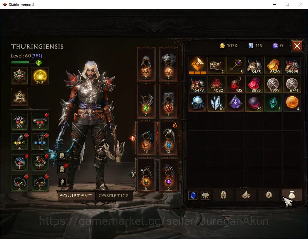 Diablo Immortal Accounts SA- MALAH| Lv60(382)Demon Hunter| 32K CR|Reso 390  image 8