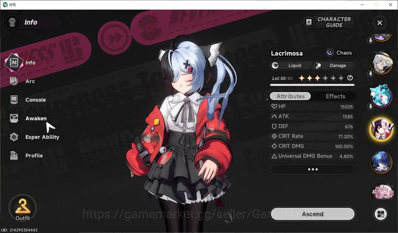 Neverness to Everness Accounts Global SEA|HL40|TL26|6 S-Class 2 Limit[Shinku,Lacrimosa A1]|2 SelectorBox|Porsche|3 3