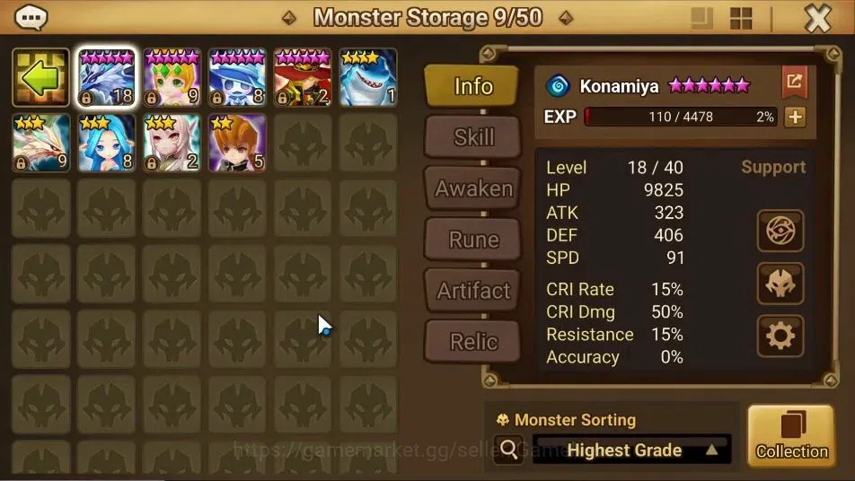 Summoners War: Sky Arena Accounts GLOBAL Lv 57|1 LD[Veronica]|14 Total NB5[Layla,Che image 10