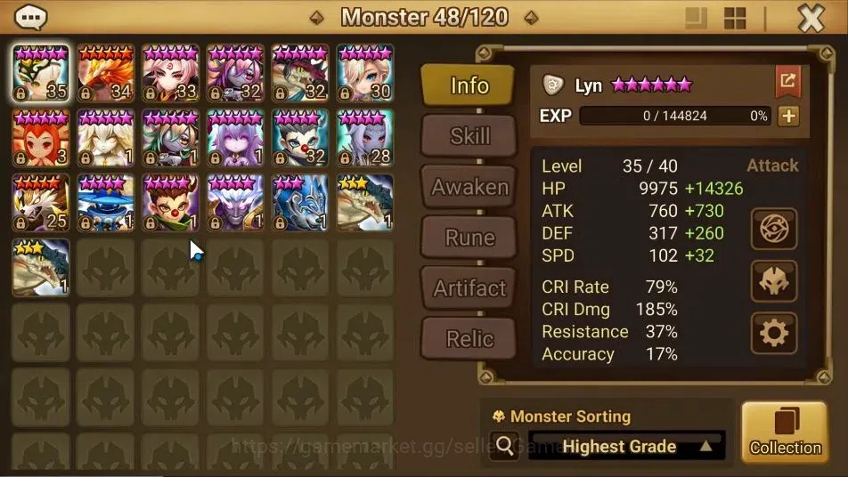 Summoners War: Sky Arena Accounts GLOBAL Lv 57|1 LD[Veronica]|14 Total NB5[Layla,Che image 9