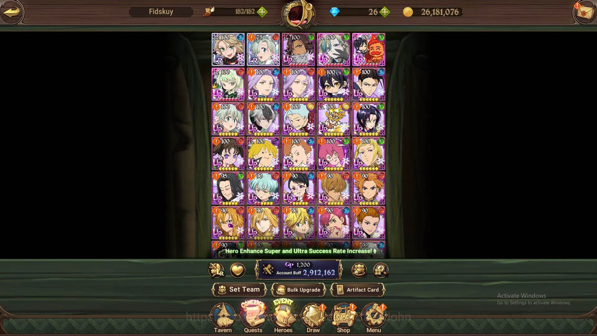The Seven Deadly Sins: Grand Cross Accounts Endgame ASIA|2.9m CC|LS 63|2LR Roxy,Elizabeth|Collab Cocytus|UR 11