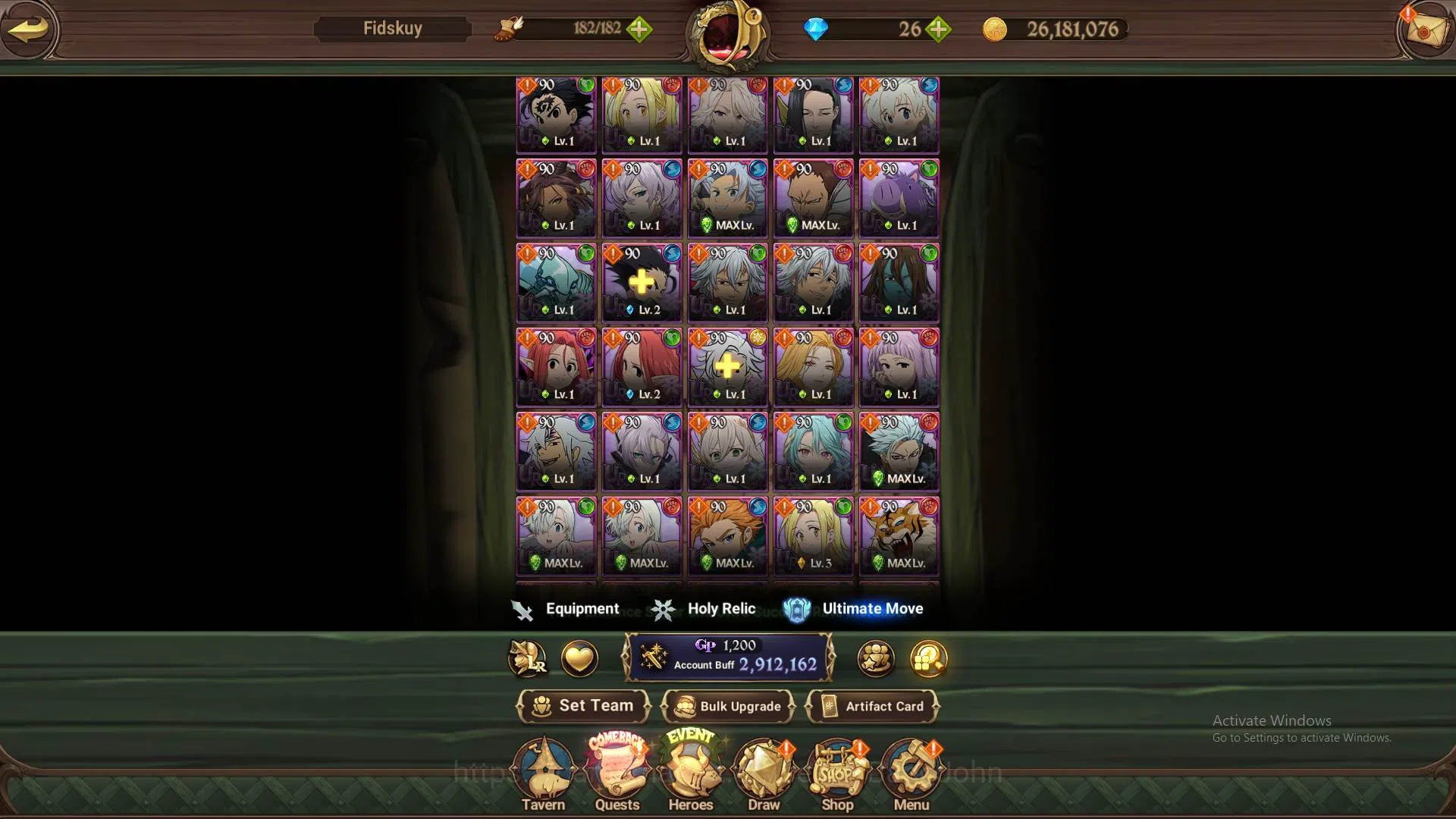The Seven Deadly Sins: Grand Cross Accounts Endgame ASIA|2.9m CC|LS 63|2LR Roxy,Elizabeth|Collab Cocytus|UR 14