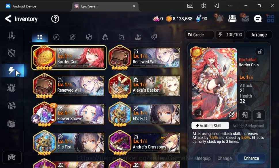 Epic Seven Accounts GLOBAL Unverif|NewEra|4 ML(E Ilynav,Belian,Specime image 10