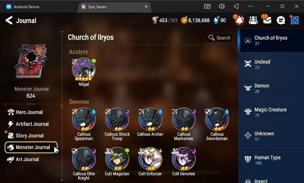 Epic Seven Accounts GLOBAL Unverif|NewEra|4 ML(E Ilynav,Belian,Specime image 16