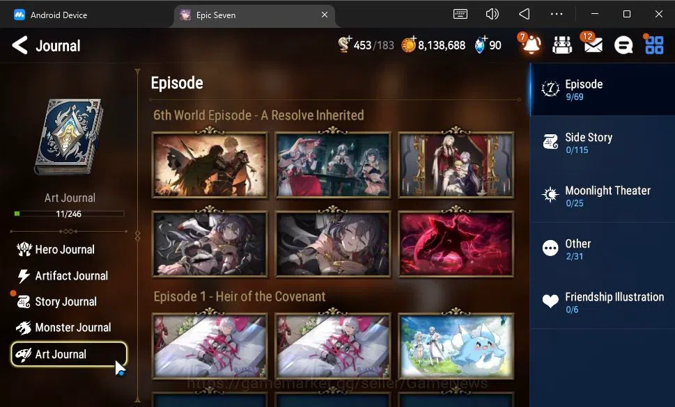 Epic Seven Accounts GLOBAL Unverif|NewEra|4 ML(E Ilynav,Belian,Specime image 17