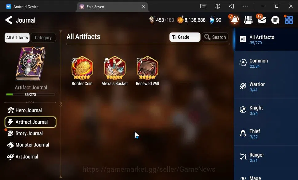 Epic Seven Accounts GLOBAL Unverif|NewEra|4 ML(E Ilynav,Belian,Specime image 7
