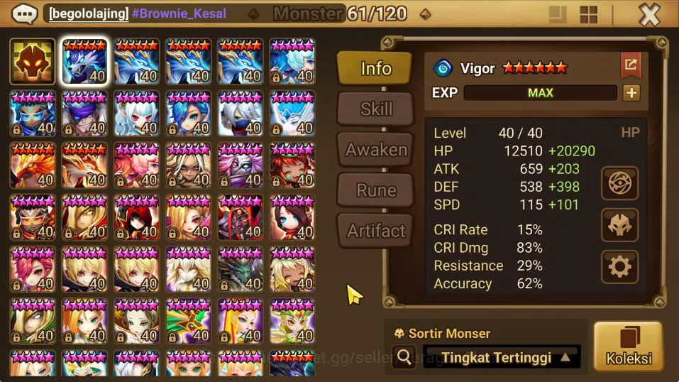 Summoners War: Sky Arena Accounts Mid-Game ASIA|Lv 98|2 LD [Asima,Jaduel and Aepiah]|33+ NB5[Laika,Bolverk,Etc]+71 10