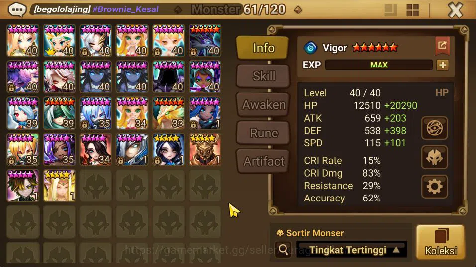 Summoners War: Sky Arena Accounts Mid-Game ASIA|Lv 98|2 LD [Asima,Jaduel and Aepiah]|33+ NB5[Laika,Bolverk,Etc]+71 11