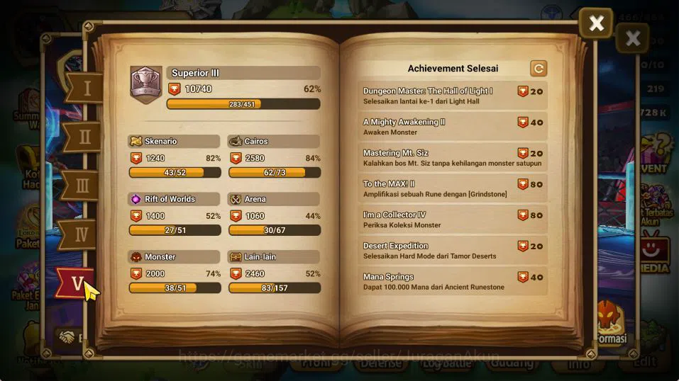Summoners War: Sky Arena Accounts Mid-Game ASIA|Lv 98|2 LD [Asima,Jaduel and Aepiah]|33+ NB5[Laika,Bolverk,Etc]+71 7