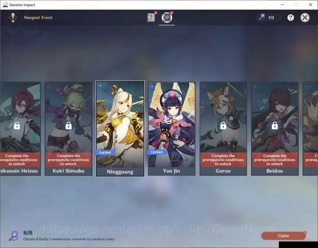 Genshin Impact Accounts ASIA|AR 50|Prime Team Zibai|3Limited+3(*5Weapon)|L image 13