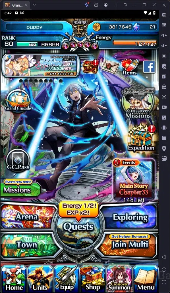 Grand Summoners Accounts Global |Okarun Lv120, Touma Kamijo Lv120 TW, Summe image 1